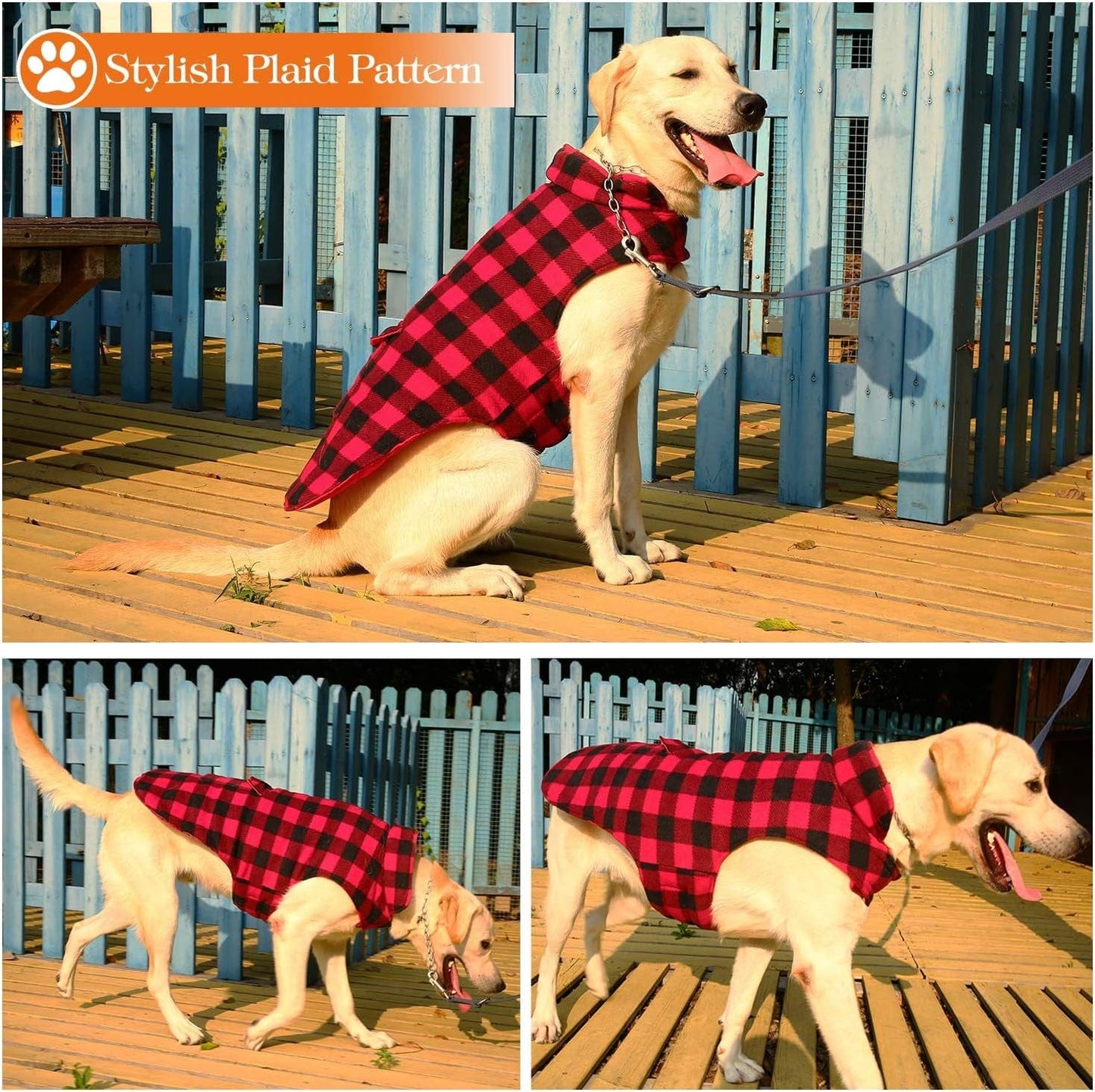 AOFITEE Reversible Dog Cold Weather Coat, Waterproof British Style Plaid Winter Pet Jacket, Warm Cotton Lined Vest Windproof Collar Outdoor Apparel for Small Medium and Large Dogs Animals & Pet Supplies > Pet Supplies > Dog Supplies > Dog Apparel AOFITEE   