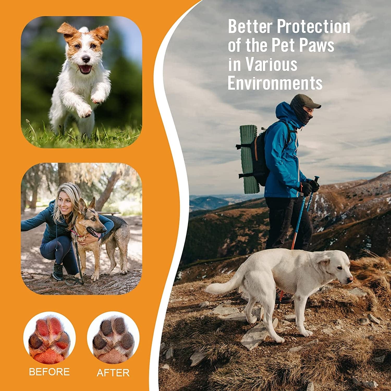 AOKOWN Dog Boots for Hot Pavement Shoes/ Waterproof Dog Shoes for Small Medium Large Anti-Slip Pet Paw Protector Dog Rain Boots with Reflective Straps 4PCS (Orange, Size 7) Animals & Pet Supplies > Pet Supplies > Dog Supplies > Dog Apparel AOKOWN   