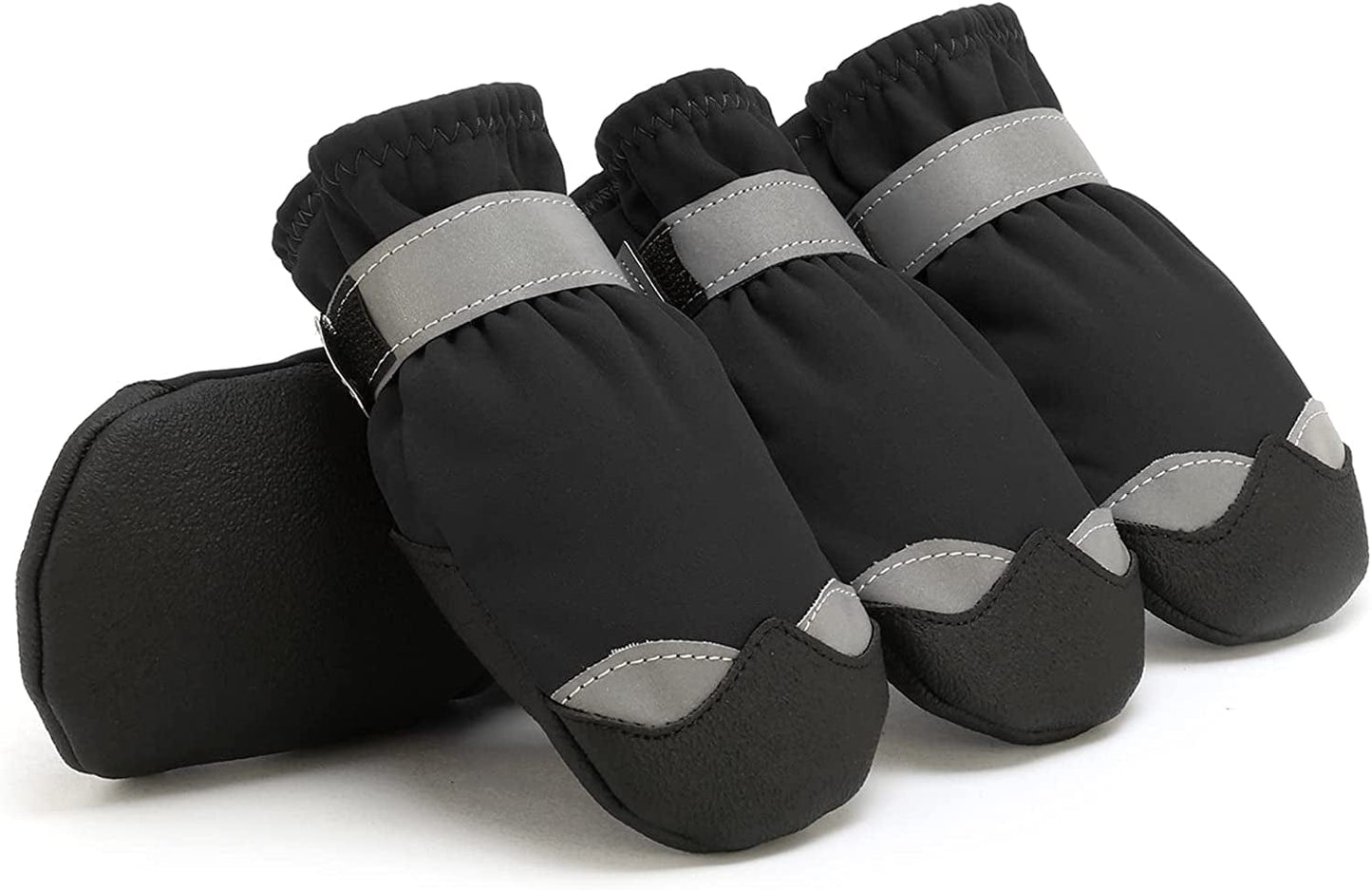 AOKOWN Dog Boots for Hot Pavement Shoes/ Waterproof Dog Shoes for Small Medium Large Anti-Slip Pet Paw Protector Dog Rain Boots with Reflective Straps 4PCS (Orange, Size 7) Animals & Pet Supplies > Pet Supplies > Dog Supplies > Dog Apparel AOKOWN Black Size 2 