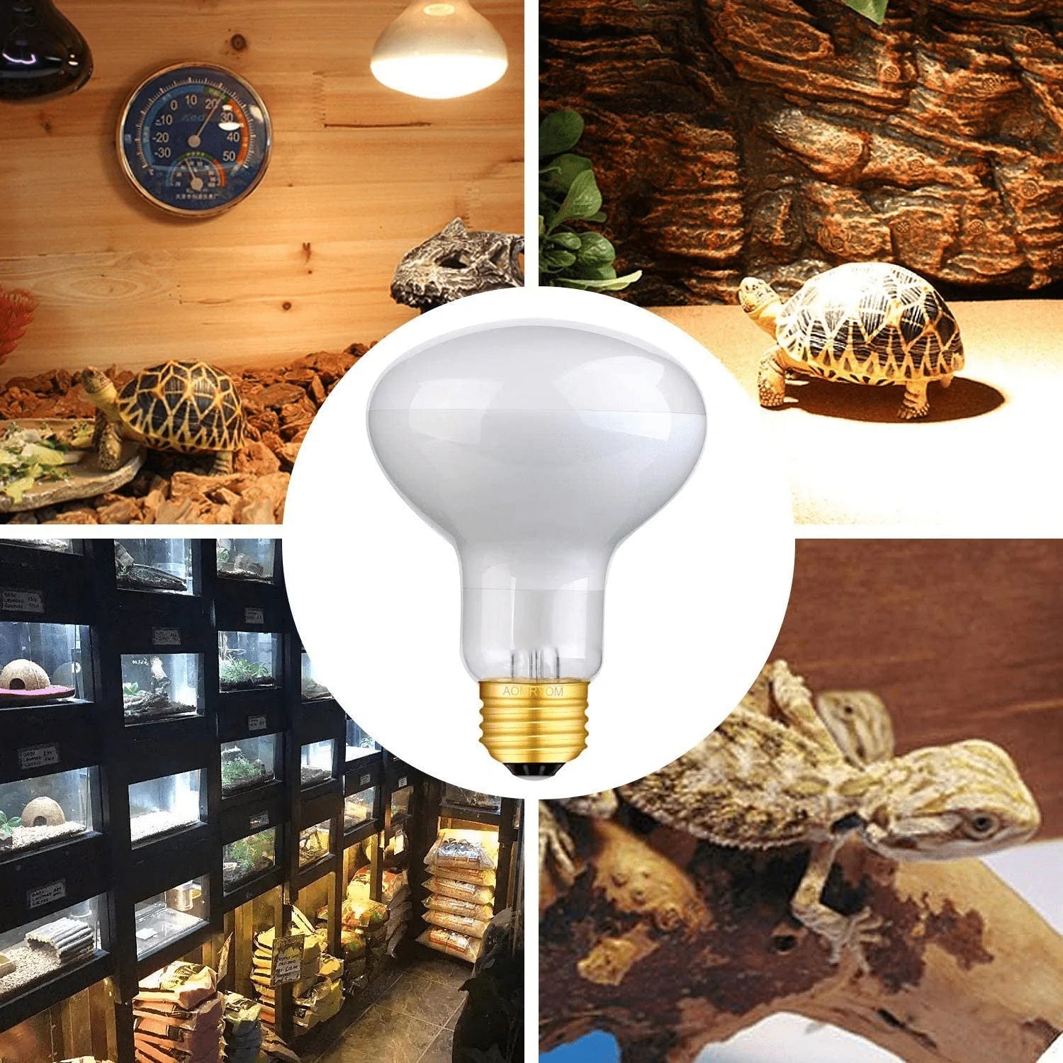 Aomryom UVA 100W Basking Spot Heat Lamp Bulb Soft White Light Glass Heat Bulbs for Reptiles & Amphibians - 2 Pack Animals & Pet Supplies > Pet Supplies > Reptile & Amphibian Supplies > Reptile & Amphibian Habitat Heating & Lighting AOMRYOM   