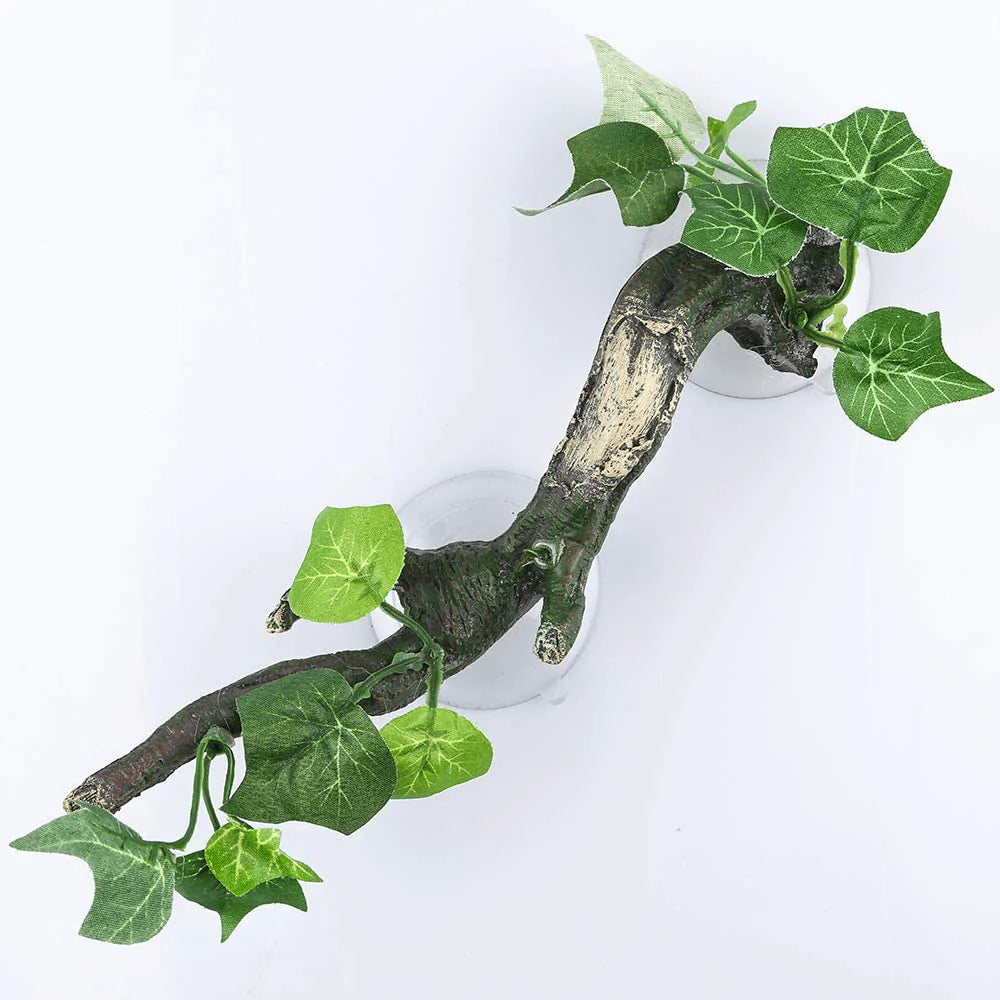 AQUA KT Reptile Corner Branch Terrarium Plant Decoration with Suction Cup for Amphibian Lizard Snake Climbing Animals & Pet Supplies > Pet Supplies > Fish Supplies > Aquarium Decor AQUA KT   