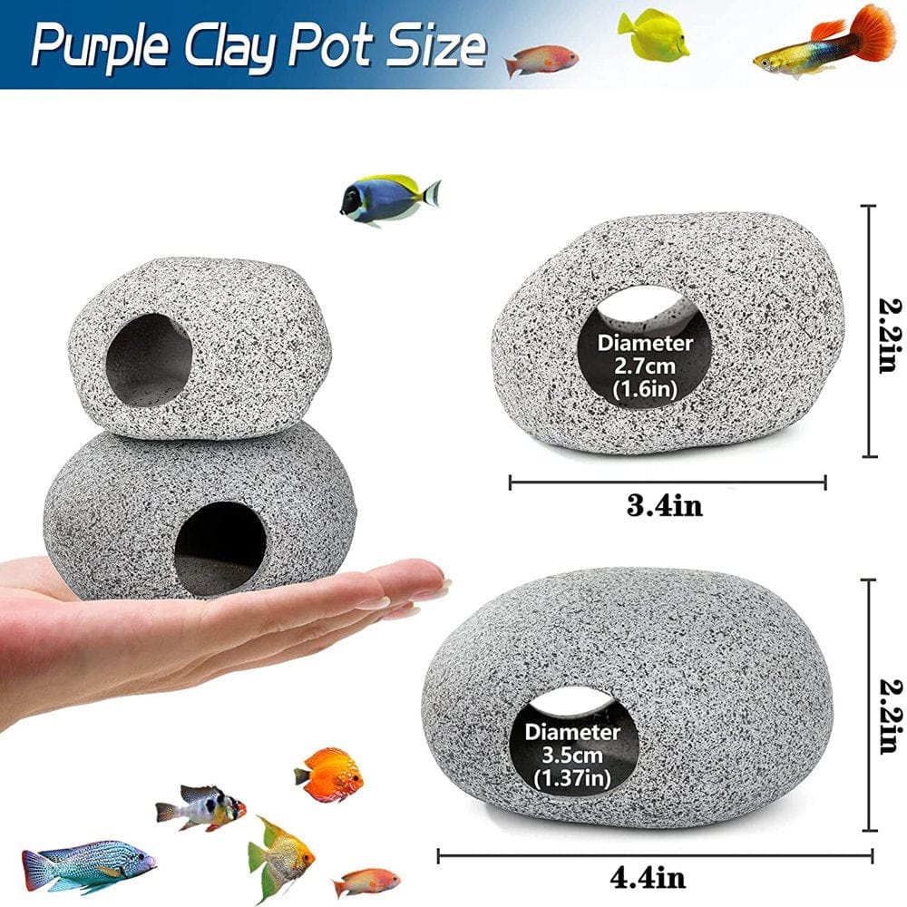 Aquarium Cave Decorations, Betta Hideout Fish Tank Accessories, Shrimp Cichlid Natural Breeding Hiding Cave Stones, Small Fish Tank Hideaway Decor, Betta Hide Toys Fish Rock House Animals & Pet Supplies > Pet Supplies > Fish Supplies > Aquarium Decor Power by Wear   