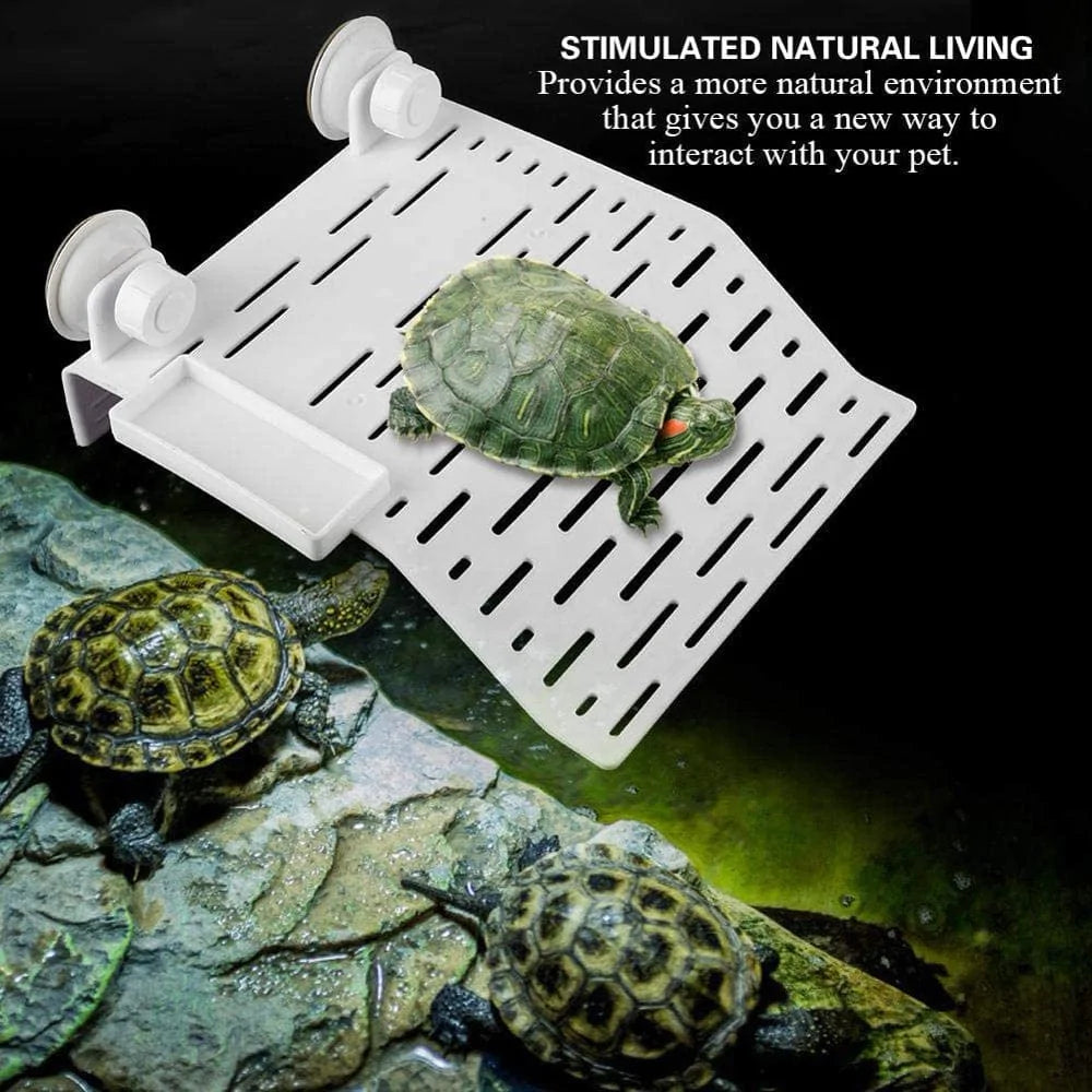 Aquarium Tortoise Platform Turtle Dock Reptile Habitat Floating Island Dock Acrylic Turtle Resting Terrace with Suction Cup for Reptiles and Amphibians Animals & Pet Supplies > Pet Supplies > Small Animal Supplies > Small Animal Habitat Accessories Saikoo   