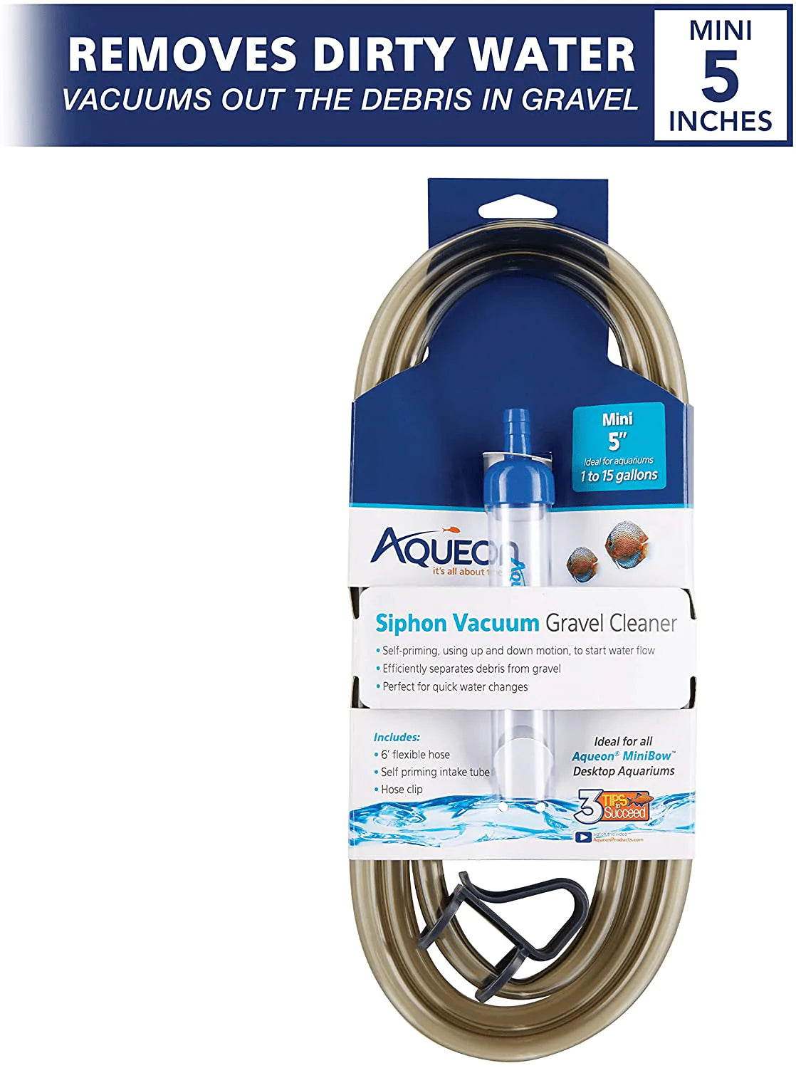 Aqueon Siphon Vacuum Gravel Cleaner Mini - 5 Inches Animals & Pet Supplies > Pet Supplies > Fish Supplies > Aquarium Cleaning Supplies Aqueon   