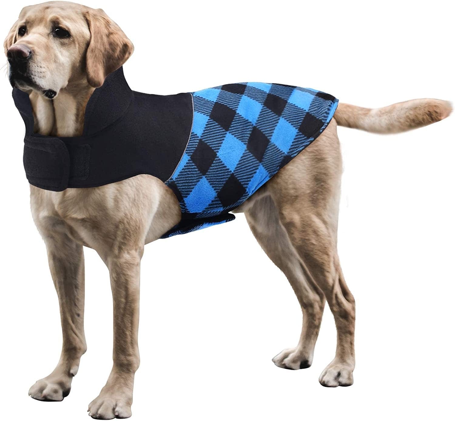 ASENKU Dog Plaid Coat Dog Reversible Winter Jacket Waterproof Windproof Cold Weather Pet Vest Dog Clothes Apparel for Small Medium Large Dogs, Black, M Animals & Pet Supplies > Pet Supplies > Dog Supplies > Dog Apparel ASENKU Blue S: Chest Girth (13.39"-16.93") 