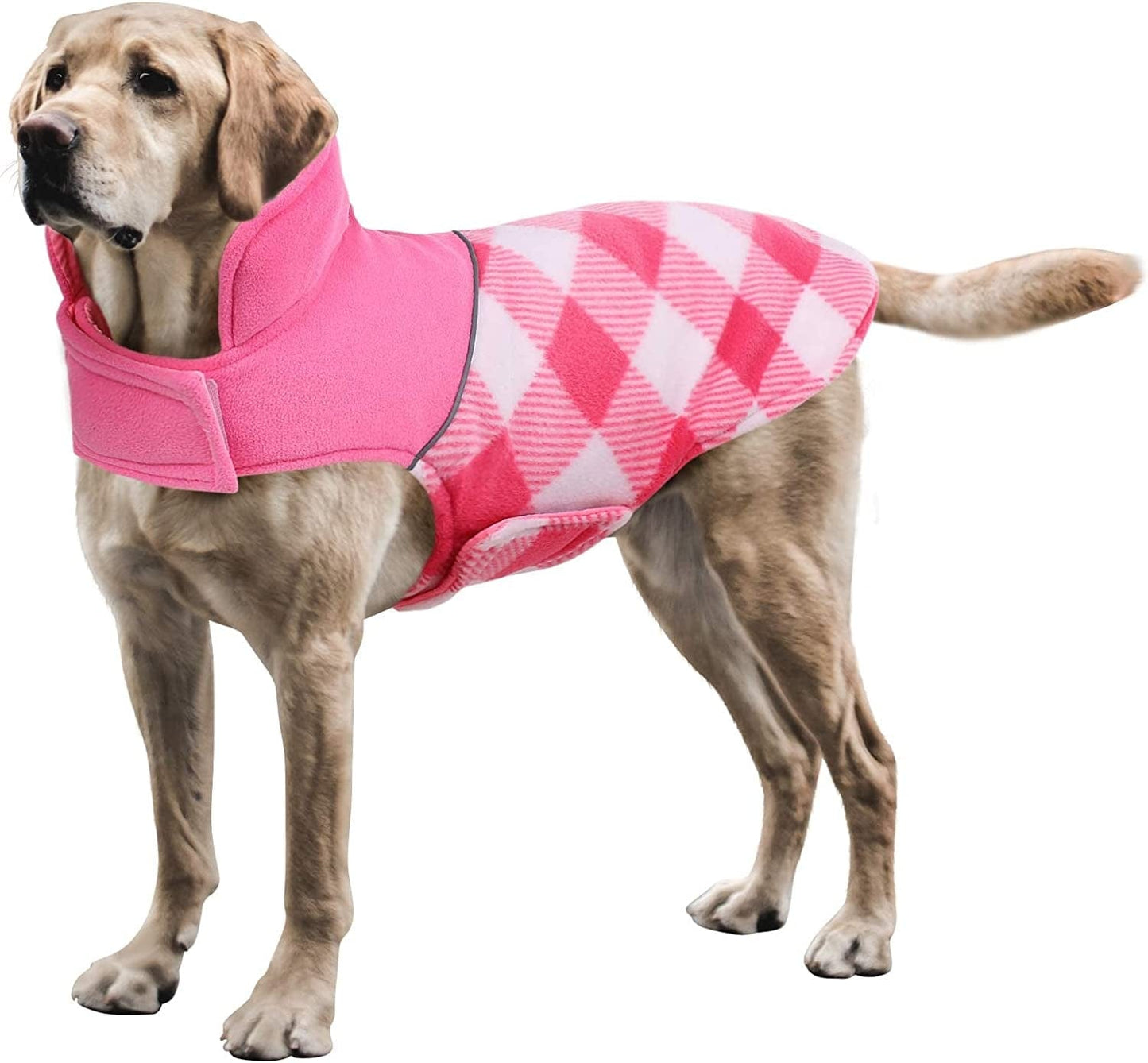 ASENKU Dog Plaid Coat Dog Reversible Winter Jacket Waterproof Windproof Cold Weather Pet Vest Dog Clothes Apparel for Small Medium Large Dogs, Black, M Animals & Pet Supplies > Pet Supplies > Dog Supplies > Dog Apparel ASENKU Pink S: Chest Girth (13.39"-16.93") 