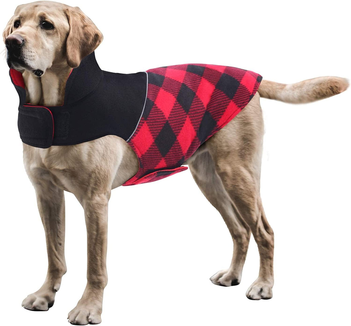 ASENKU Dog Plaid Coat Dog Reversible Winter Jacket Waterproof Windproof Cold Weather Pet Vest Dog Clothes Apparel for Small Medium Large Dogs, Black, M Animals & Pet Supplies > Pet Supplies > Dog Supplies > Dog Apparel ASENKU Red XXXL: Chest Girth (34.65"-43.31") 