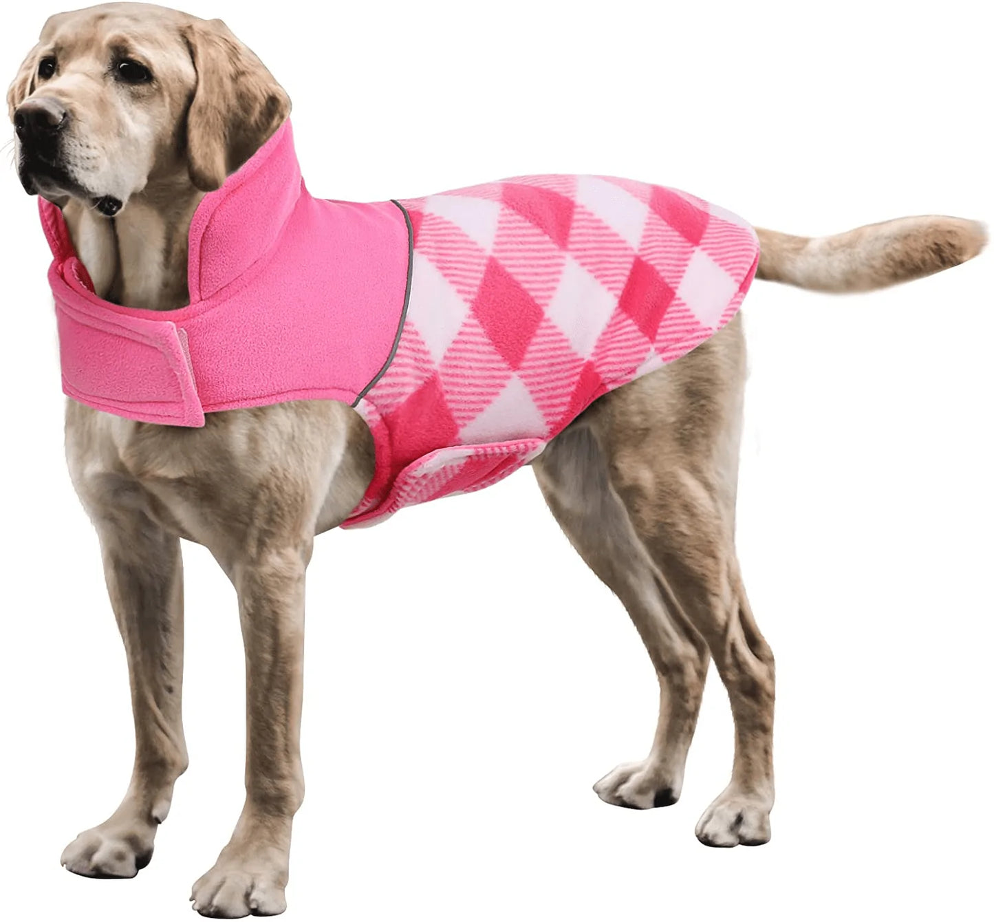 ASENKU Dog Winter Coat, Reversible Plaid Pet Jacket, Waterproof Windproof Reflective Puppy Clothes for Cold Weather, Comfortable Outdoor & Indoor Apparel, Warm Cozy Vest for Small Medium Large Dogs Animals & Pet Supplies > Pet Supplies > Dog Supplies > Dog Apparel ASENKU Pink XL: Chest Girth (24.80"-29.53") 