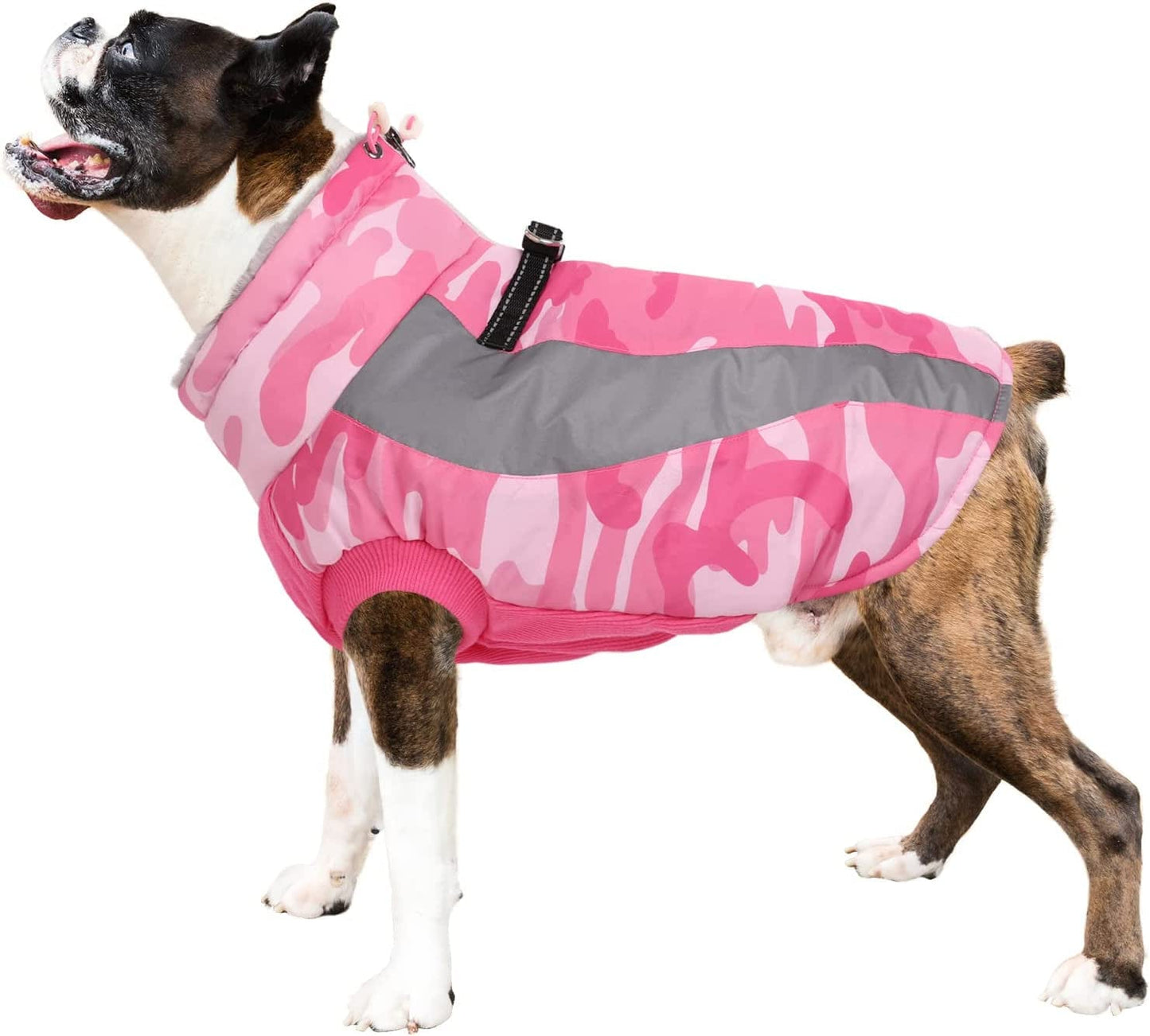 ASENKU Dog Winter Coat with Zipper, Reflective Dog Fleece Jacket Cold Weather Coat, Dog Snow Jacket for Small Medium Large Dogs (Purple, XL) Animals & Pet Supplies > Pet Supplies > Dog Supplies > Dog Apparel ASENKU Pink Large 