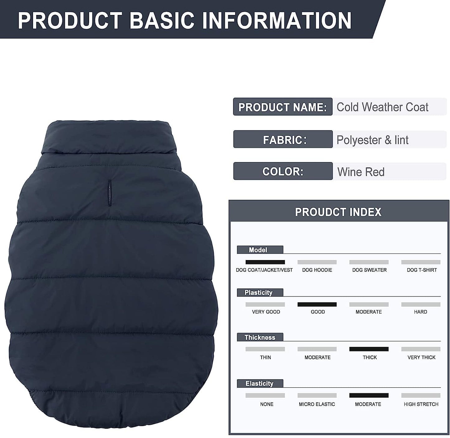 ASENKU Windproof Dog Winter Jacket Waterproof Dog Coat Warm Dog Vest Cold Weather Pet Apparel with 2 Layers Fleece Lined for Small Medium Large Dogs (XL, Blue) Animals & Pet Supplies > Pet Supplies > Dog Supplies > Dog Apparel ASENKU   