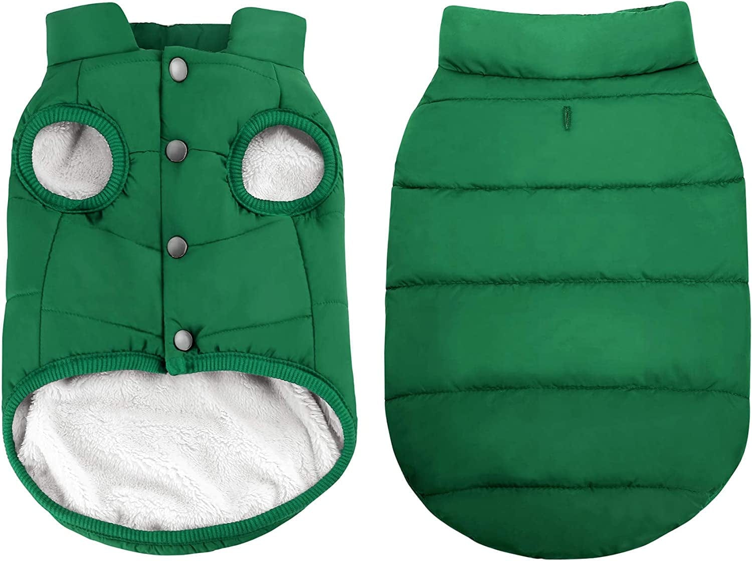 ASENKU Windproof Dog Winter Jacket Waterproof Dog Coat Warm Dog Vest Cold Weather Pet Apparel with 2 Layers Fleece Lined for Small Medium Large Dogs (XL, Blue) Animals & Pet Supplies > Pet Supplies > Dog Supplies > Dog Apparel ASENKU Green S: Chest 11.8-15", Length 10.6" 