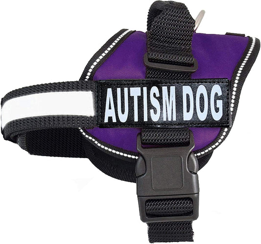 Autism Nylon Service Dog Vest Harness. Purchase Comes with 2 Reflective Autism Dog Removable Patches. Please Measure Your Dog before Ordering Animals & Pet Supplies > Pet Supplies > Dog Supplies > Dog Apparel Doggie Stylz Purple Girth 30-42" 