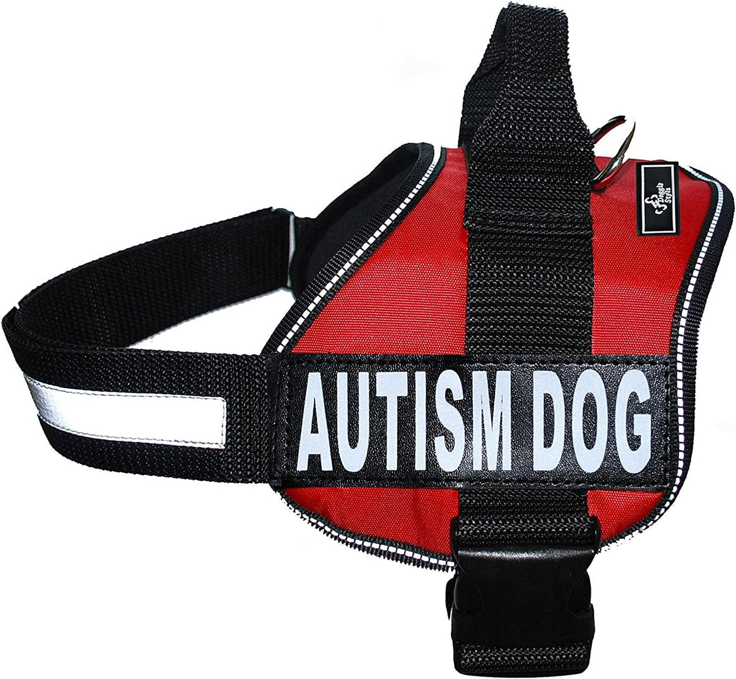 Autism Nylon Service Dog Vest Harness. Purchase Comes with 2 Reflective Autism Dog Removable Patches. Please Measure Your Dog before Ordering Animals & Pet Supplies > Pet Supplies > Dog Supplies > Dog Apparel Doggie Stylz Red Girth 14-18" 