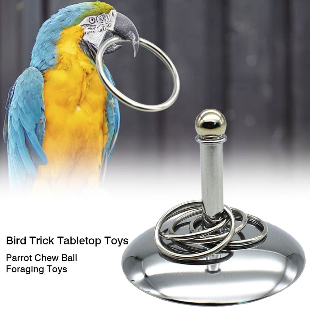 Bird Toys Bird Trick Tabletop Toys Training Basketball Stacking Ring Toys Sets Parrot Chew Ball Foraging Toys Play Gym Playground Activity Cage Foot Toys for Birds Parrots Conures Budgies Animals & Pet Supplies > Pet Supplies > Bird Supplies > Bird Gyms & Playstands pakewalm   