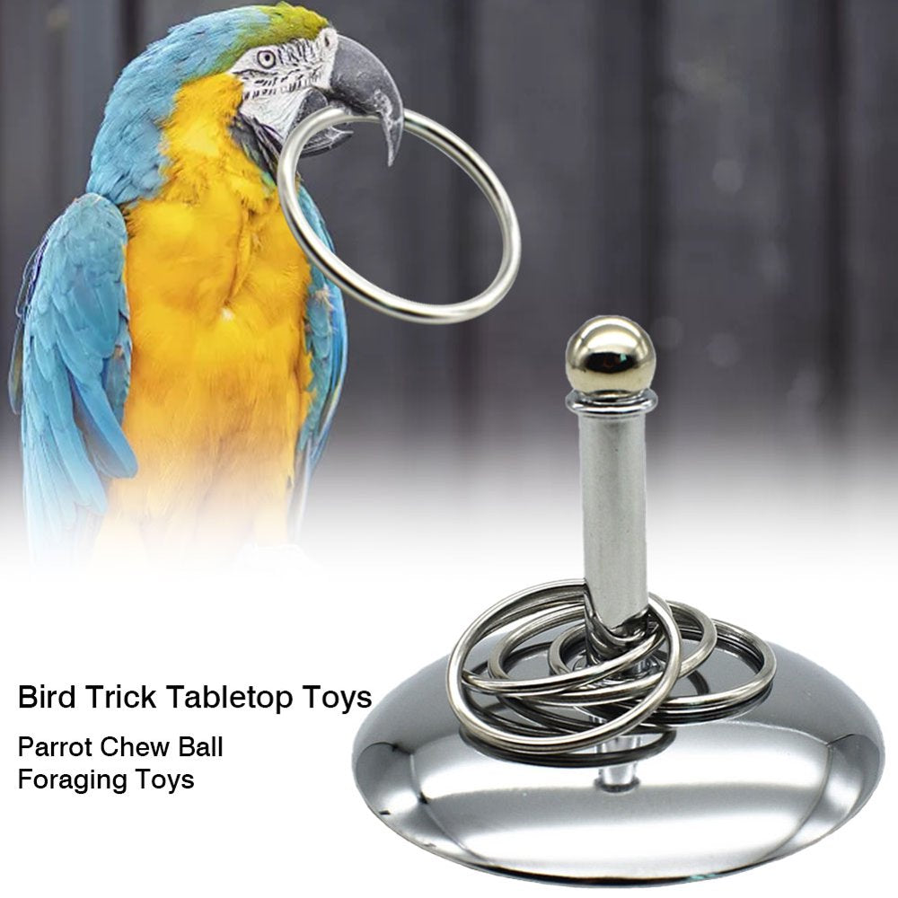Hemousy Bird Toys Bird Trick Tabletop Toys Training Basketball Stacking Ring Toys Sets Parrot Chew Ball Foraging Toys Play Gym Playground Activity Cage Foot Toys for Birds Parrots Conures Budgies