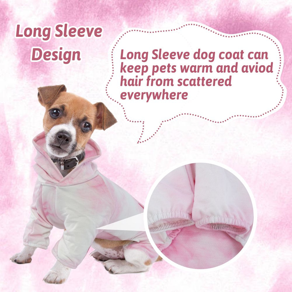 ROZKITCH Dog Pajamas Hoodie Onesie Soft Breathable Stretchy Cotton Pink Tie Dye Shirt 4 Lges Basic Jumpsuit Light Clothes Apparel Outfit for Puppy and Cat Small Medium Large Dog Animals & Pet Supplies > Pet Supplies > Dog Supplies > Dog Apparel ROZKITCH   