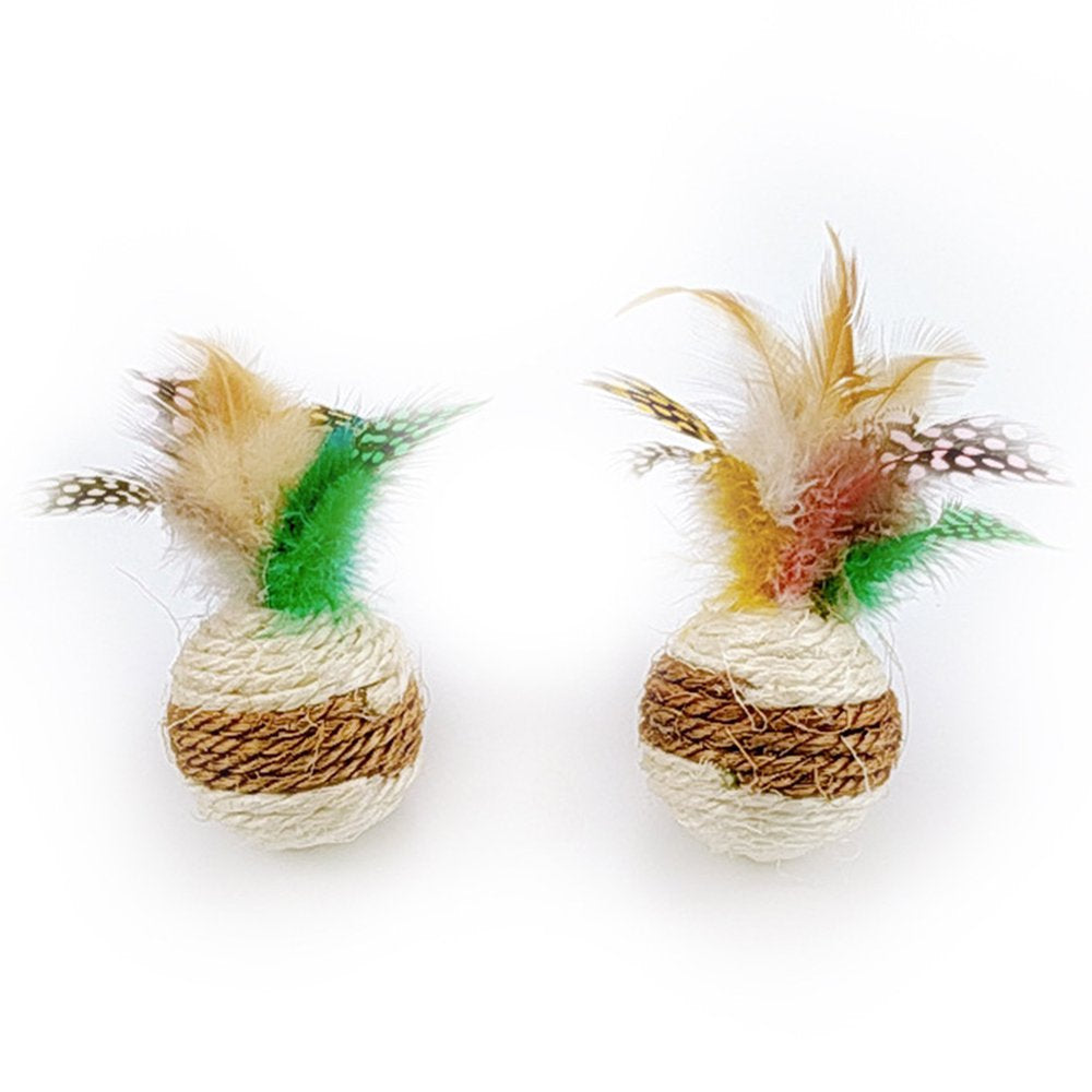 Feelers Cat Toy Tumbler, Feather Cat Toy for Cat Kitten Indoor Exercise, Cat Interactive Ball Toys, Sisal, 1PCS Animals & Pet Supplies > Pet Supplies > Cat Supplies > Cat Toys Feelers 2  