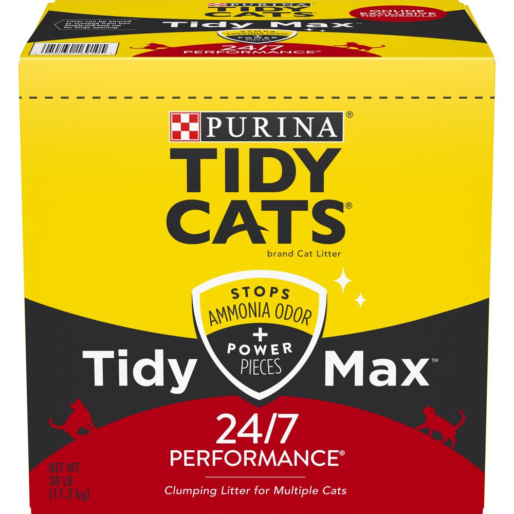 Purina Tidy Cats Clumping Cat Litter, Tidy Max 24/7 Performance Multi Cat Litter, 38 Lb. Box Animals & Pet Supplies > Pet Supplies > Cat Supplies > Cat Litter Nestlé Purina PetCare Company   