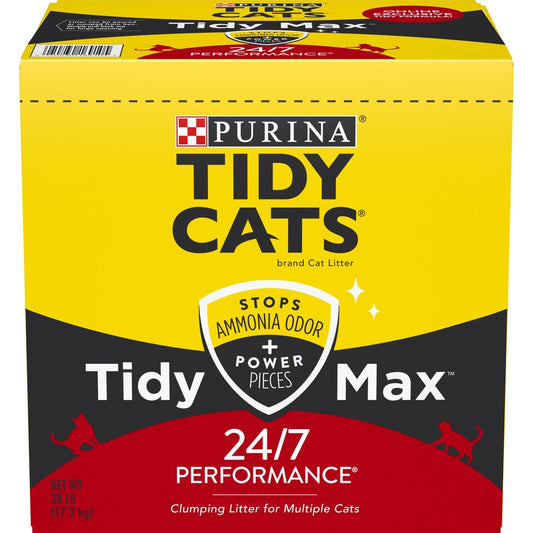 Purina Tidy Cats Clumping Cat Litter, Tidy Max 24/7 Performance Multi Cat Litter, 38 Lb. Box Animals & Pet Supplies > Pet Supplies > Cat Supplies > Cat Litter Nestlé Purina PetCare Company   