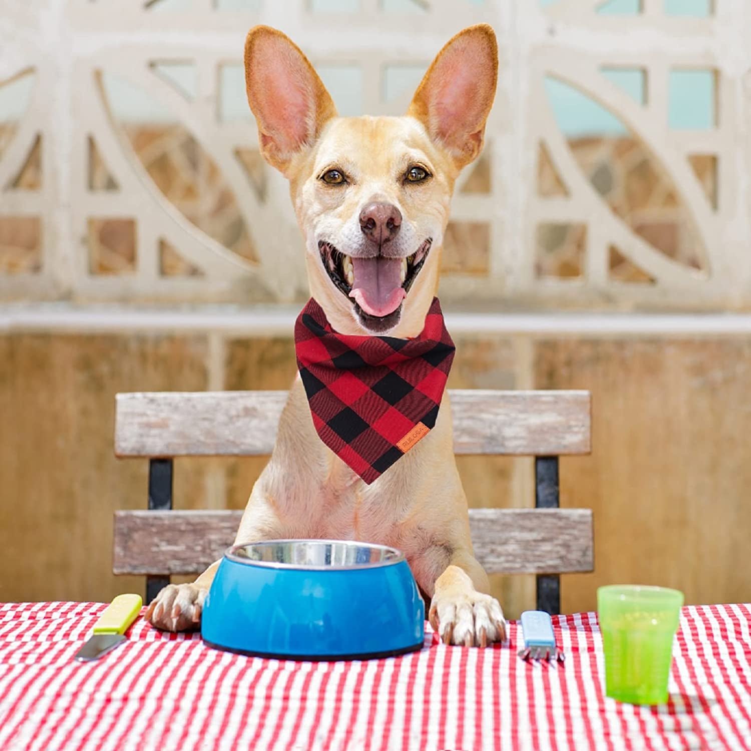 Buffalo Plaid Dog Bandanas 1Pack,Red Flannel Bandanas Scarfs Triangle Bibs for Small Medium Large Size Dogs and Cats Double Layer Thickening Washable Animals & Pet Supplies > Pet Supplies > Dog Supplies > Dog Apparel RUILOGA   