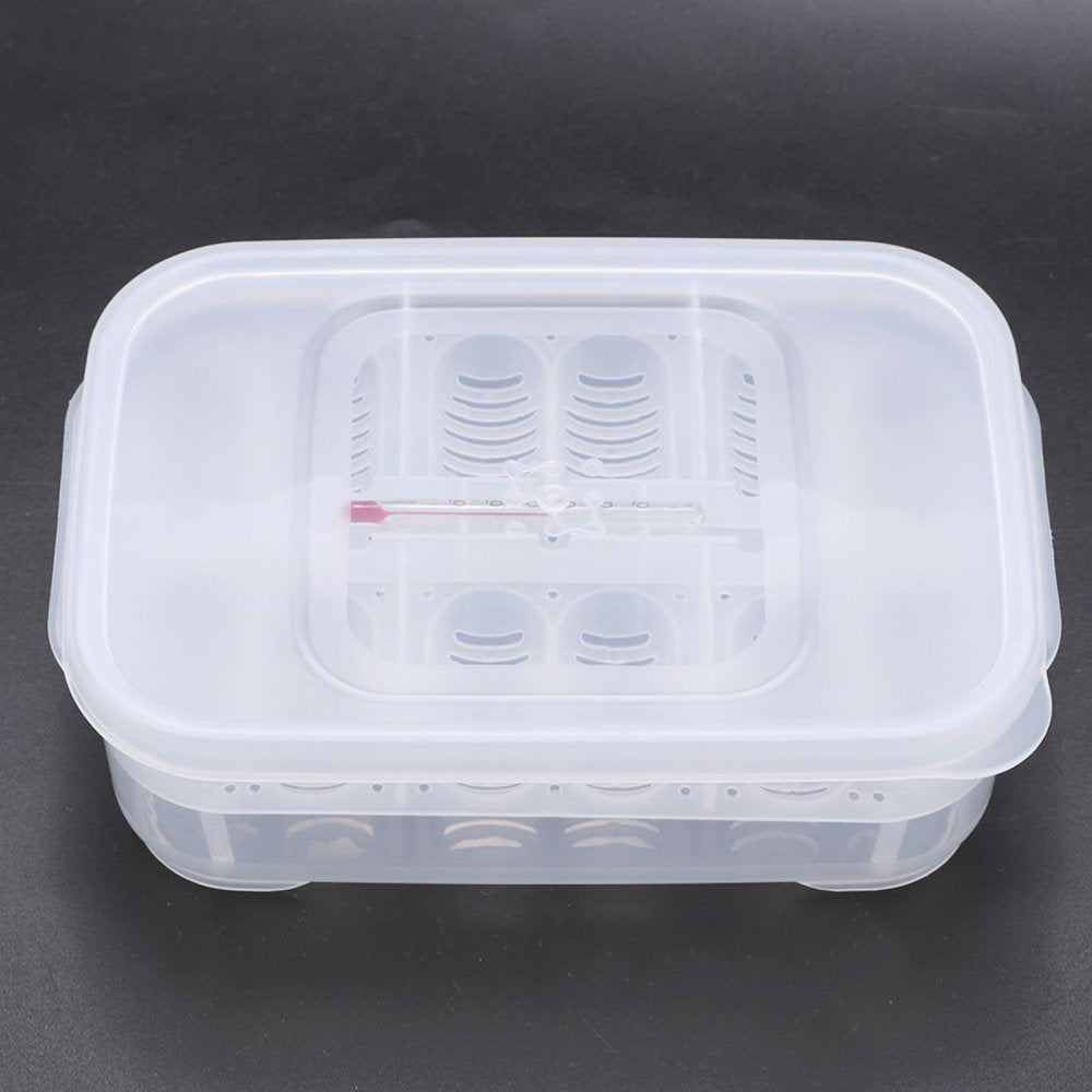 Haofy Reptile Egg Breeding Hatchery Box Transparent Plastic Amphibian Hatching Box Case Tray Breeding Incubator Hatching Tray for Snake Lizards Reptiles with Thermometer Animals & Pet Supplies > Pet Supplies > Reptile & Amphibian Supplies > Reptile & Amphibian Substrates Haofy   