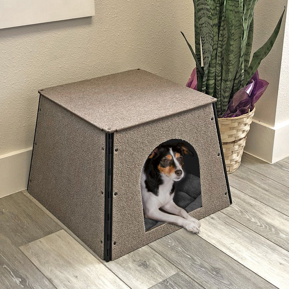 Happystack DHTAN Small Dog House in Tan Indoor/Outdoor Carpet Animals & Pet Supplies > Pet Supplies > Dog Supplies > Dog Houses Happy Stack   