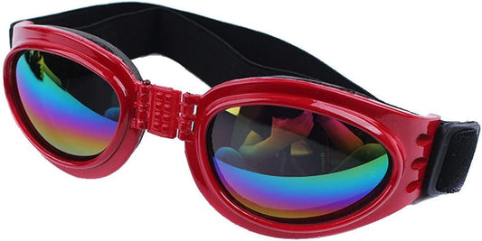 Kromi Dog Sunglasses Large UV, Pet Dog Goggles Eye Wear Protection Foldable Adjustable Big Pet Sunglasses for Dogs, Red Animals & Pet Supplies > Pet Supplies > Dog Supplies > Dog Apparel Kromi Red  