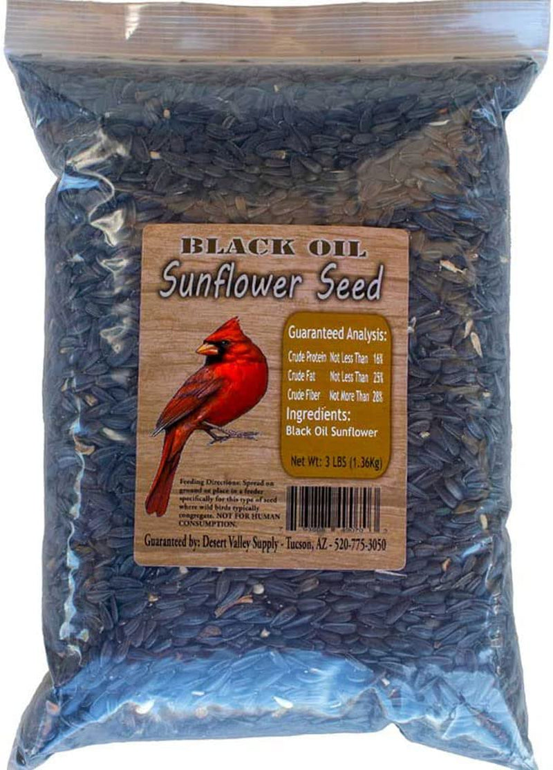 Desert Valley Premium Black Oil Sunflower Seeds - Wild Bird and Wildlife Food (3-Pounds) Animals & Pet Supplies > Pet Supplies > Bird Supplies > Bird Food Desert Valley Supply   