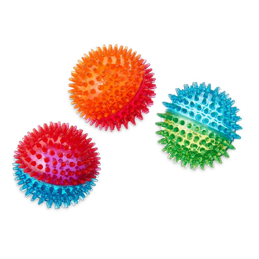 Vibrant Life Fetch Buddy Spiky Ball Dog Toy, Color May Vary, Chew Level 3