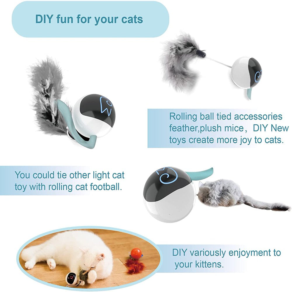 Migipaws Cat Toy, Interactive Automatic Moving Ball Bundle, Classic Mice and Feather in a Pack, Smart Electric Teaser with USB Rechargeable for Kitten and Pets Animals & Pet Supplies > Pet Supplies > Cat Supplies > Cat Toys Nanjing Dimeng Technology Co., Ltd.   