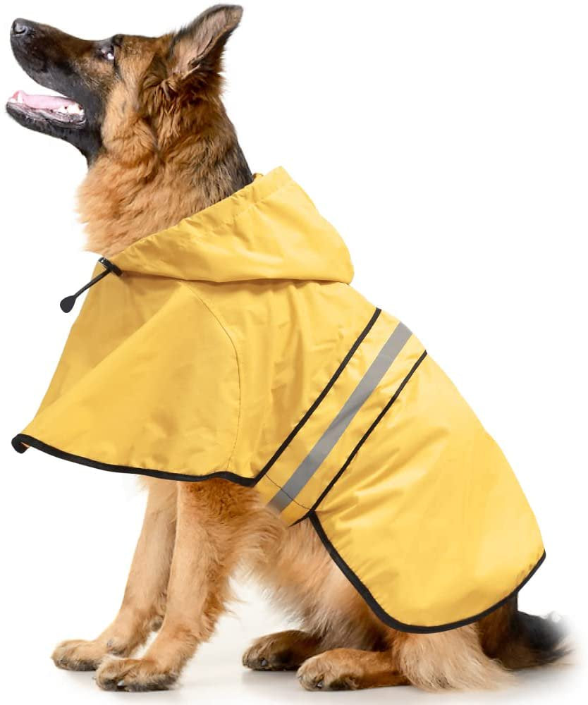Bseen Dog Raincoat Hooded - Waterproof Reflective Pet Rain Jacket (Green, Large) Animals & Pet Supplies > Pet Supplies > Dog Supplies > Dog Apparel Dongguan Bison Sports Articles Co. Ltd. XL [Neck: 24.4"; Chest Girth: 22"-35"; Length: 25.5"] Yellow 