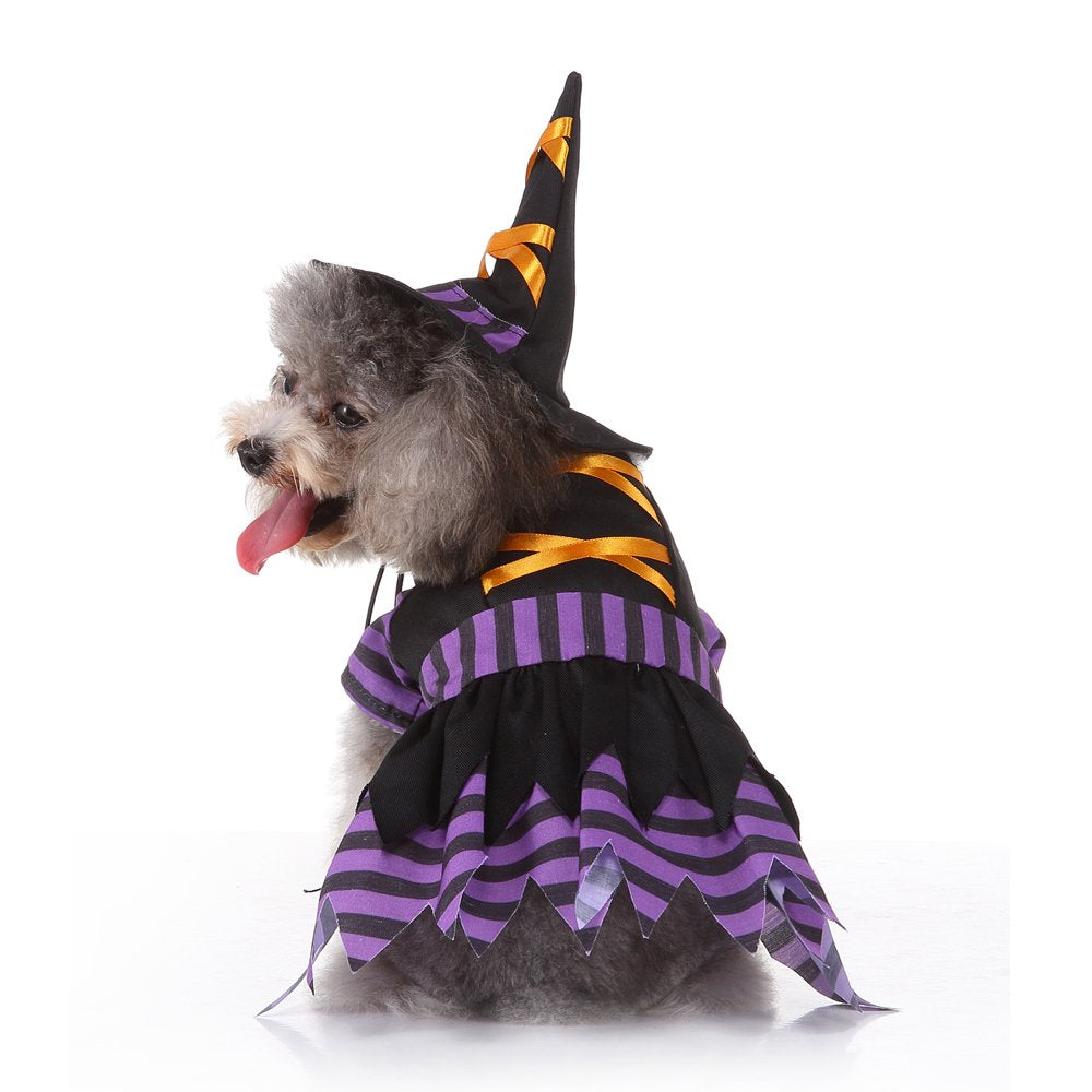 Jovivi Halloween Cat Costume Cat Witch Dress Costume Pet Clothes Dog Costume with Adjustable Witch Hat Pet Dog Cat Cosplay Apparel Outfits for Small Medium Large Dog Cat Pet Animals & Pet Supplies > Pet Supplies > Cat Supplies > Cat Apparel Jovivi L  