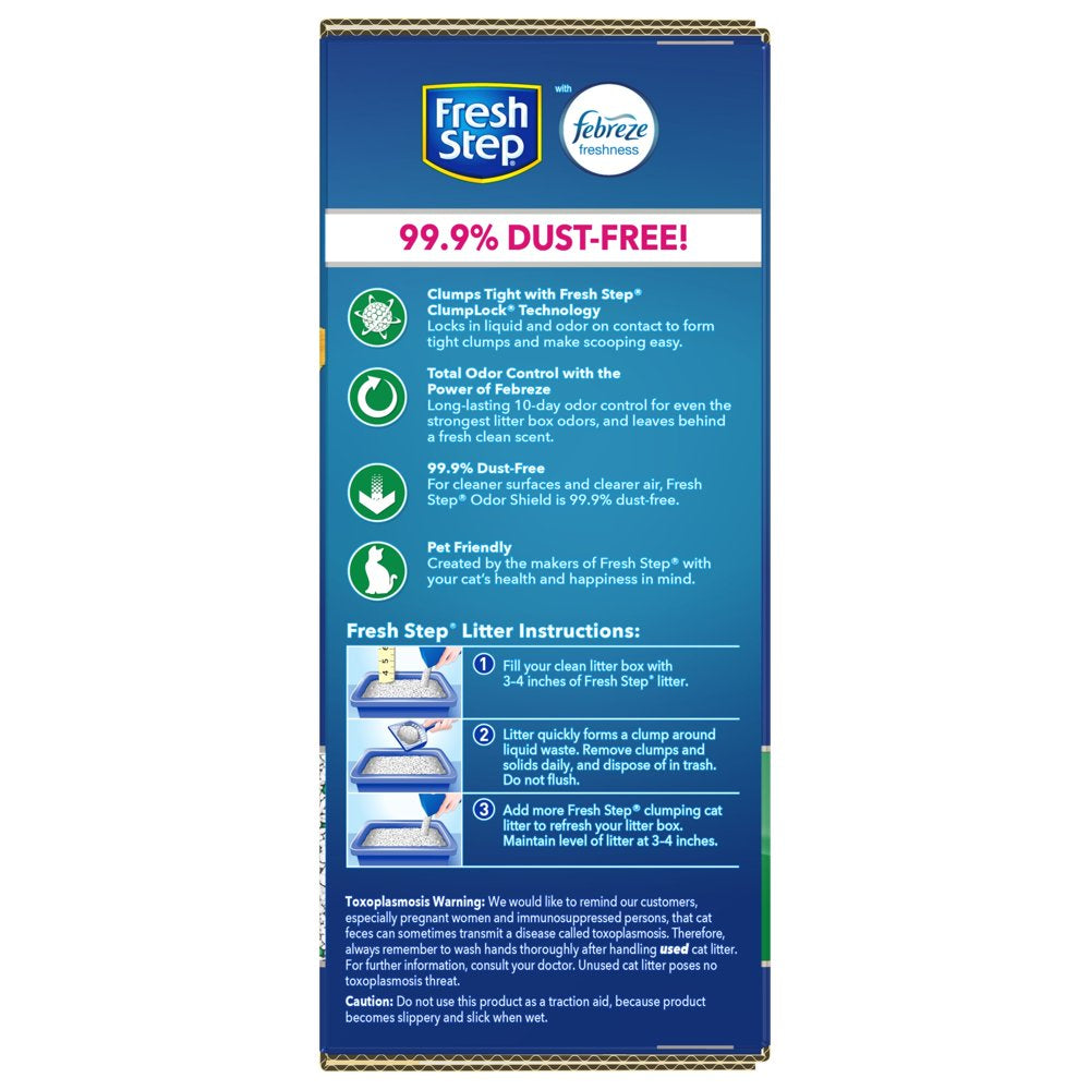 Fresh Step Odor Shield Scented Litter with the Power of Febreze, Clumping Cat Litter, 25 Pounds Animals & Pet Supplies > Pet Supplies > Cat Supplies > Cat Litter The Clorox Company   