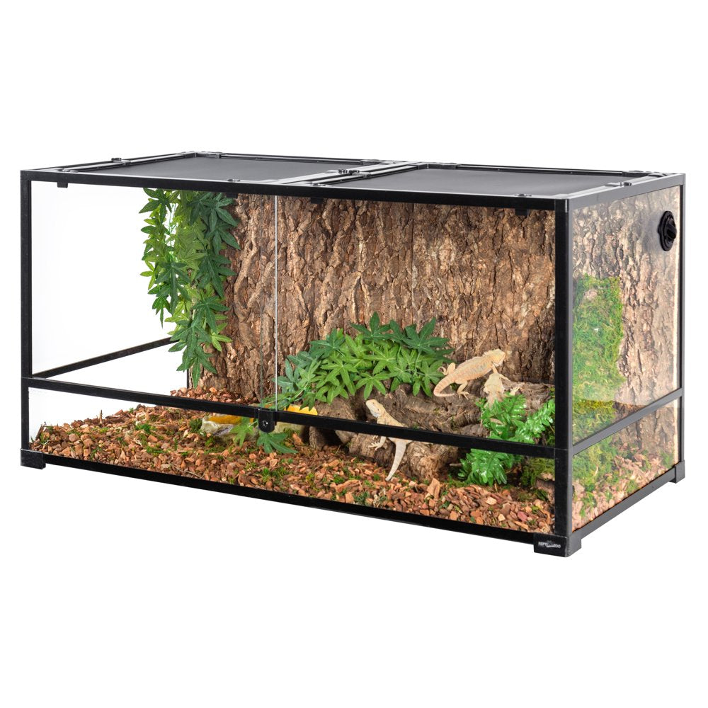 REPTIZOO Large Reptile Glass Terrarium, Tall Extra - Long 48" L X 24" D X 24" H Reptile Terrarium Tank 120 Gallon with Sliding Door and Screen Ventilation, Full View Reptile Enclosure, Easy Assembly Animals & Pet Supplies > Pet Supplies > Small Animal Supplies > Small Animal Habitat Accessories Etan Pet Supplies Inc.   