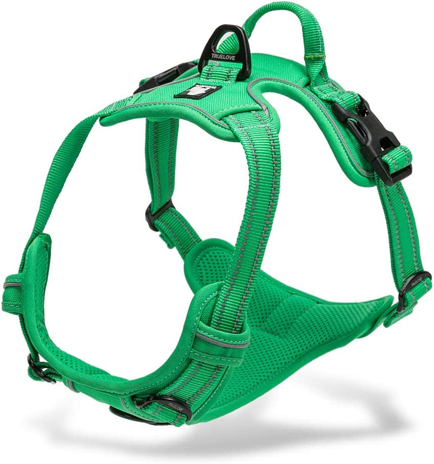 Tineer Reflective Nylon Large Pet Dog Harness 3M Reflective Vest with Handle All Weather Dog Service Padded Adjustable Safety Vehicular Leads for Dogs Pet (XS, Purple) Animals & Pet Supplies > Pet Supplies > Dog Supplies > Dog Apparel Tineer Green XS 