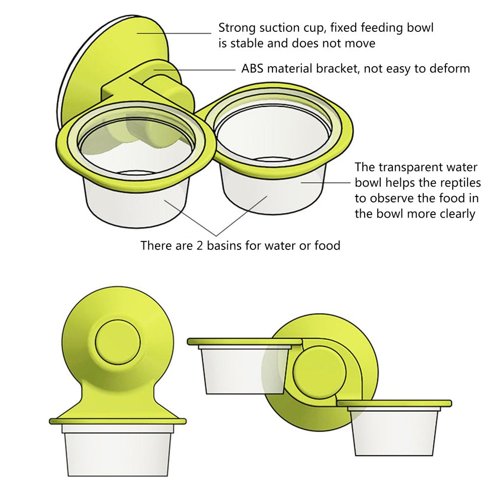 BYDOT Food Water Dish Bowl Feeder Feeding for Reptile Slizard Turtle Amphibian Gecko Animals & Pet Supplies > Pet Supplies > Reptile & Amphibian Supplies > Reptile & Amphibian Food BYDOT   