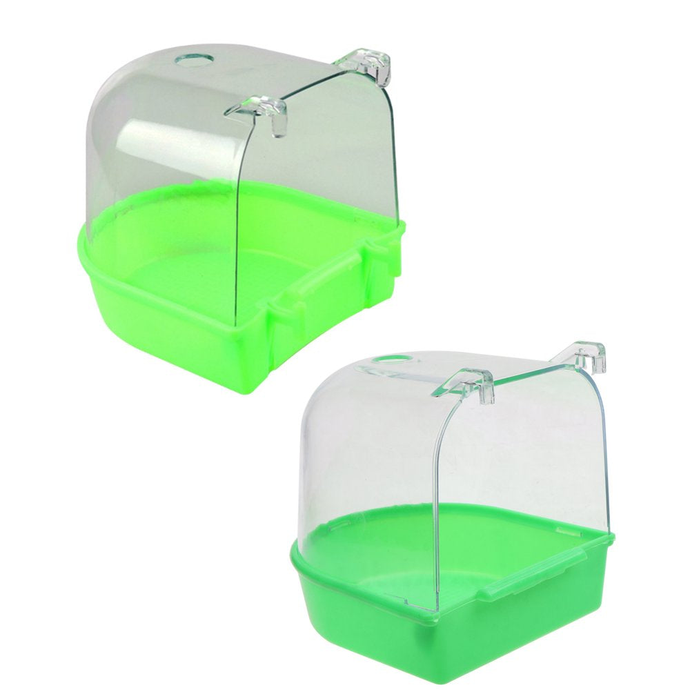 Pet Bird Bath Box Parrot Bathing Tub Cage Accessories for Parakeet Canary Conure Animals & Pet Supplies > Pet Supplies > Bird Supplies > Bird Cage Accessories YMILEMY   