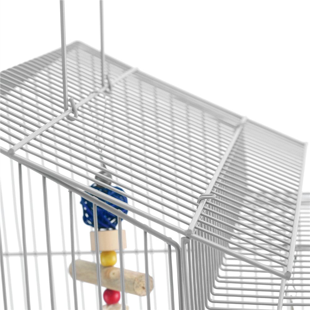 Topeakmart 62.5''H Rolling Metal Bird Cage Large Parrot Cage with with Detachable Stand & Toys, Light Gray Animals & Pet Supplies > Pet Supplies > Bird Supplies > Bird Cages & Stands Topeakmart   