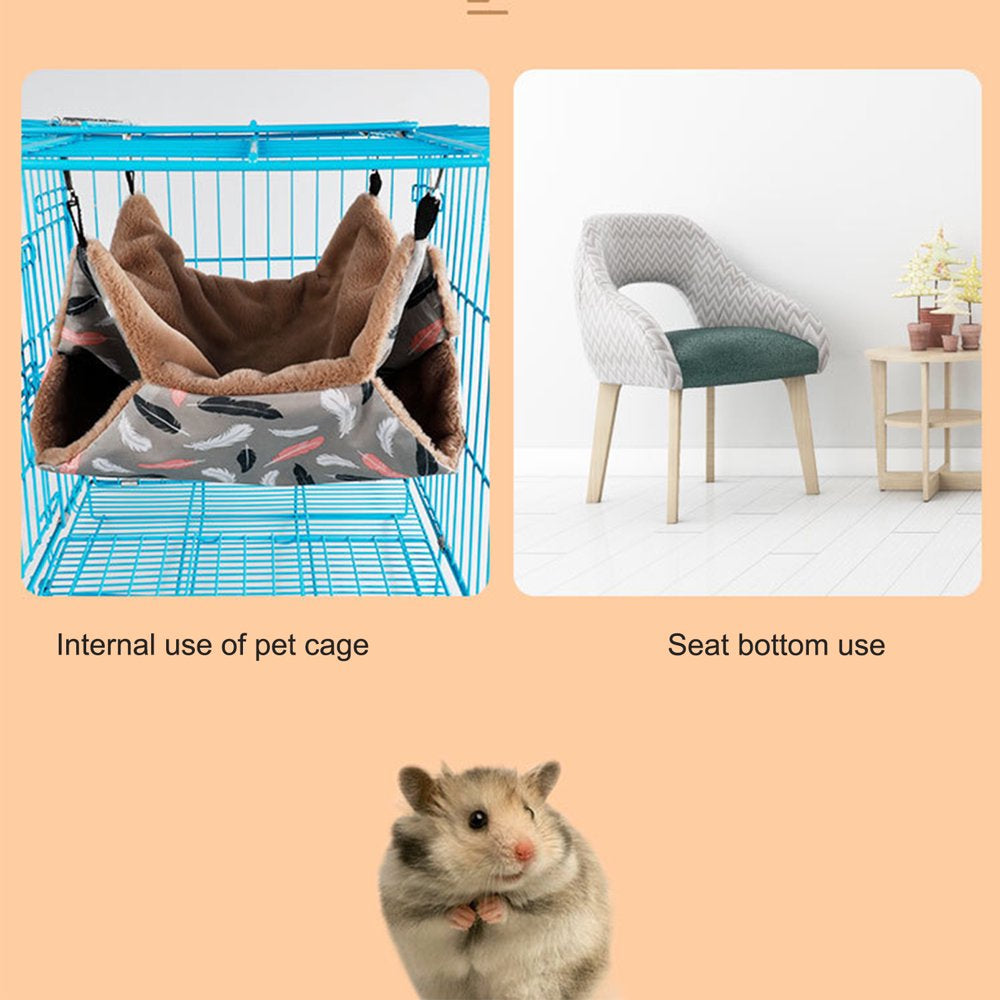 Visland Hamster Hammock, Durable Double-Layer Soft Plush Winter Warm Hammock Hanging Bed Cage Accessories Bedding Hide for Squirrel Hamster Rabbits Rats Small Animal Animals & Pet Supplies > Pet Supplies > Small Animal Supplies > Small Animal Bedding Visland   