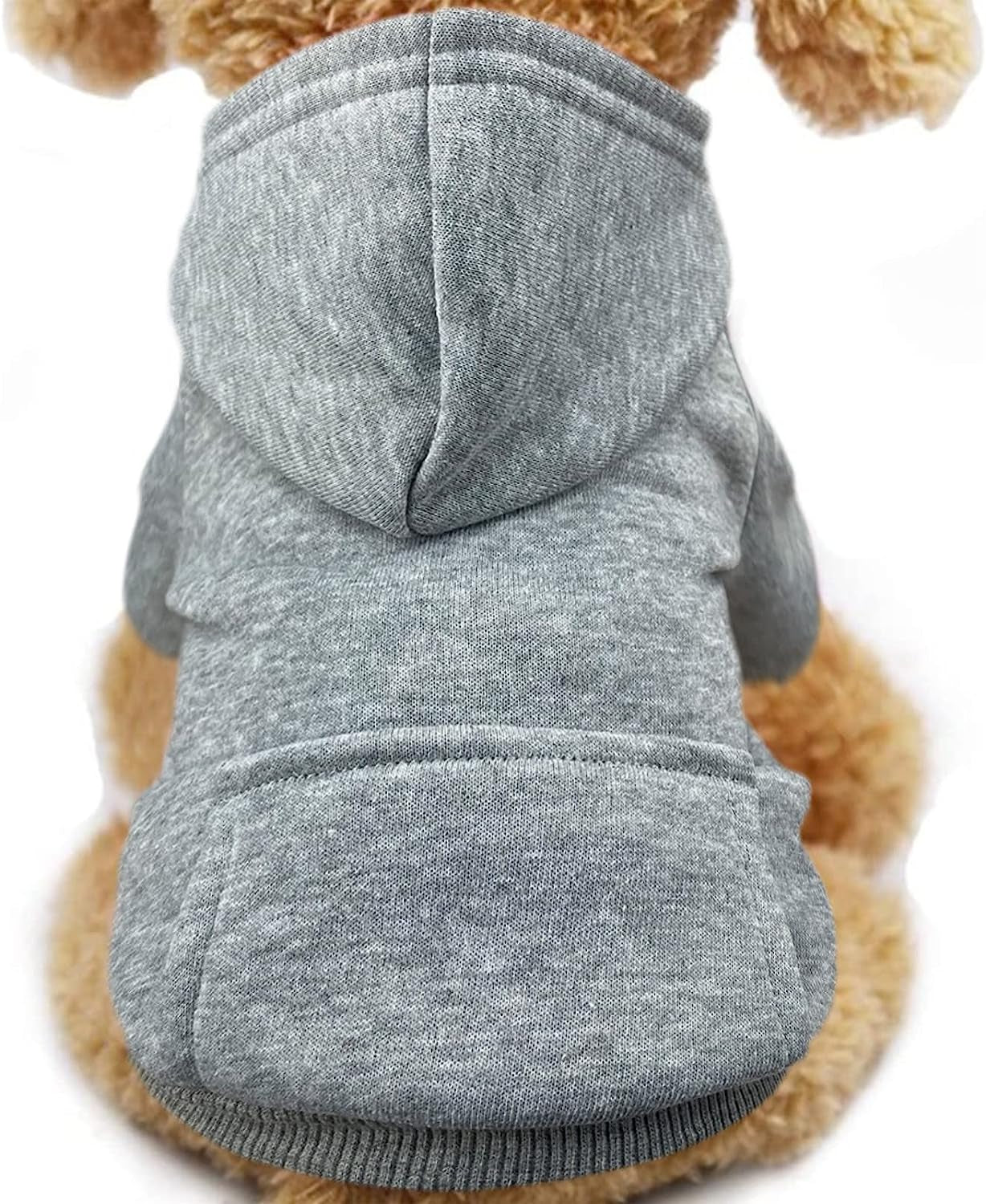 Jecikelon Winter Dog Hoodie Sweatshirts with Pockets Warm Dog Clothes for Small Dogs Chihuahua Coat Clothing Puppy Cat Custume (Medium, Orange) Animals & Pet Supplies > Pet Supplies > Dog Supplies > Dog Apparel Jecikelon Grey X-Small 