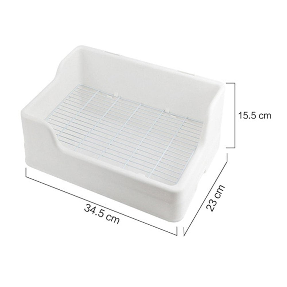 Rabbit Litter Box, Potty Trainer Tray Easy to Clean Indoor Bedding Cage Stable Durable Pet Toilet for Cat Small Animal Bunny Puppy Rat , White Animals & Pet Supplies > Pet Supplies > Small Animal Supplies > Small Animal Bedding DYNWAVE   