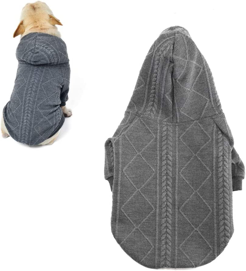 Meioro Dog Sweater Zipper Hooded Dog Cat Clothes Cute Pet Clothing Warm Hooded Winter Warm Puppy French Bulldog Pug (S, Pink) Animals & Pet Supplies > Pet Supplies > Dog Supplies > Dog Apparel meioro Grey X-Small 