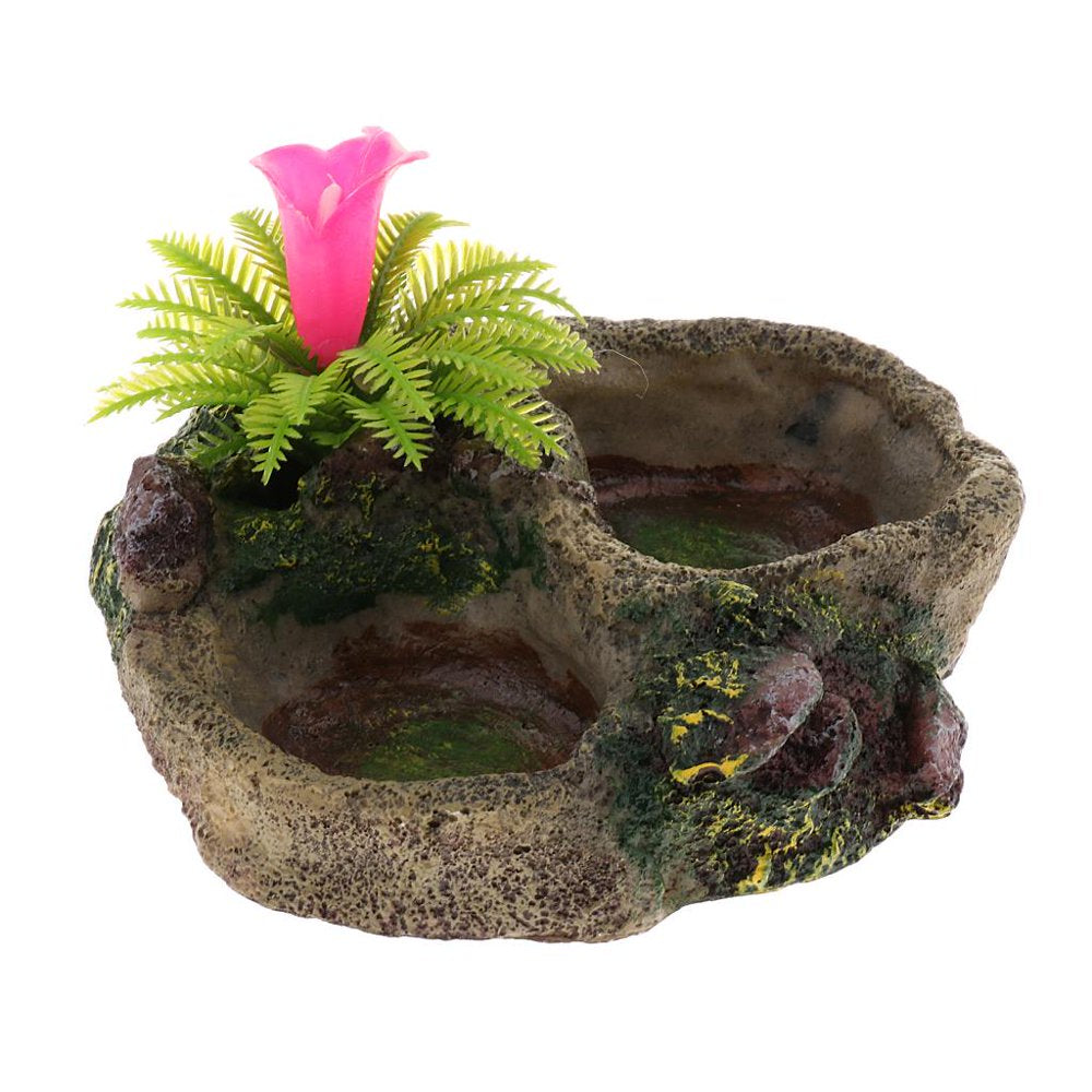 Reptile Feeding Dish, Resin Turtle Food Bowl Also Fit for Bath Aquarium Habitat for S Amphibians - 2 Types Optional 008 Animals & Pet Supplies > Pet Supplies > Reptile & Amphibian Supplies > Reptile & Amphibian Food FITYLE   