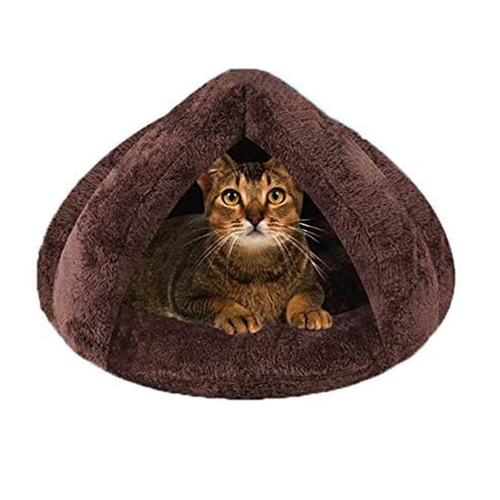 Pet Dog Cat Bed House Warm Soft Mat Bedding Cave Basket Kennel Washable Nest Animals & Pet Supplies > Pet Supplies > Cat Supplies > Cat Beds Zoiuytrg 17.72" x 17.72" coffee 