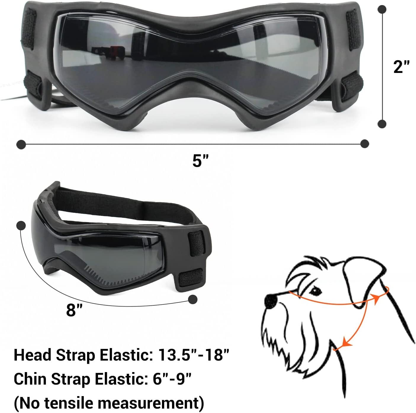 PETLESO Dog Goggles Small Breed, UV Protection Dog Sunglasses Medium Breed Dog Goggles for Medium Dog Outdoor Riding Driving, Medium Black Animals & Pet Supplies > Pet Supplies > Dog Supplies > Dog Apparel PETLESO   