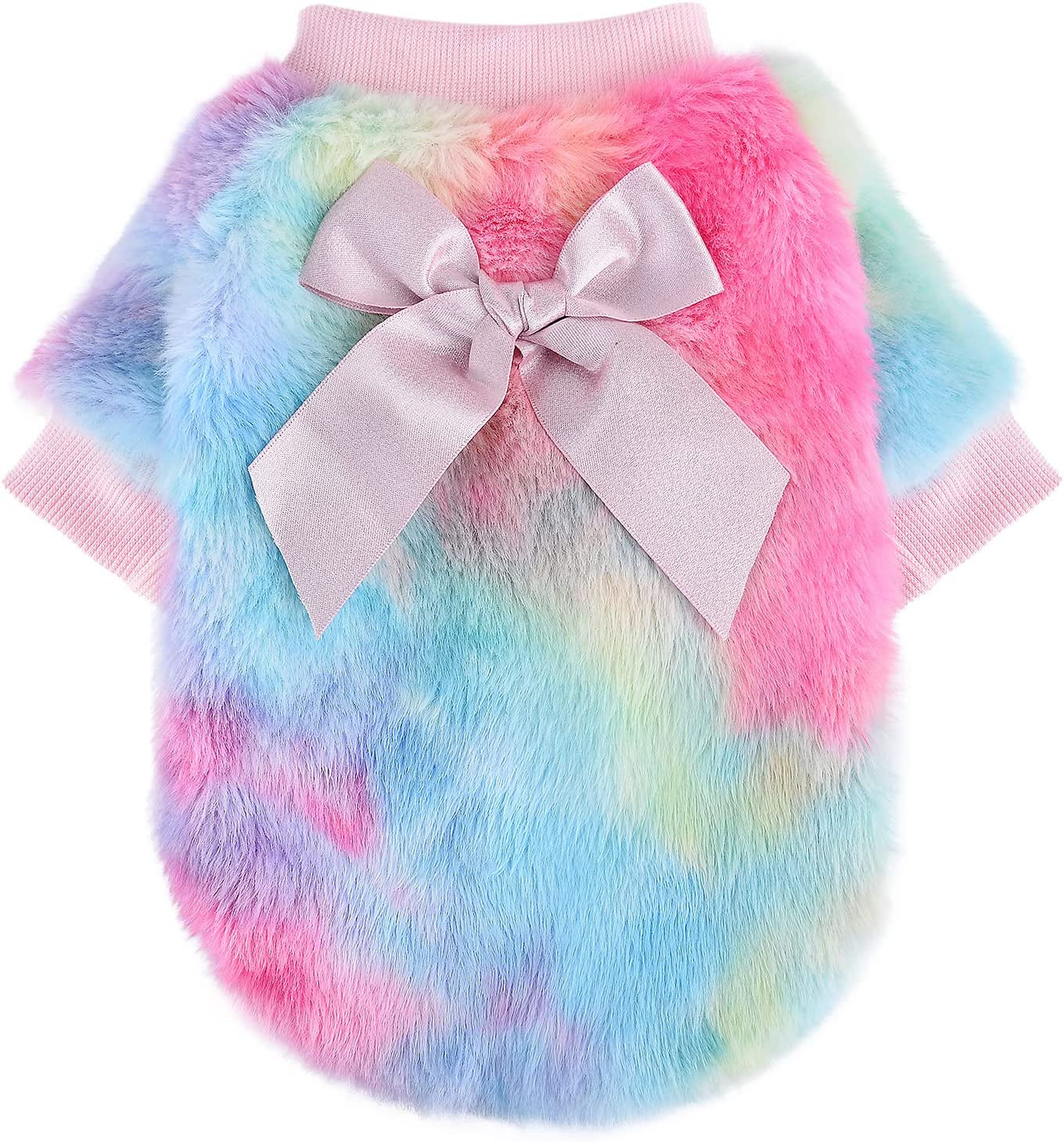 Small Dog Sweaters Chihuahua Fleece Clothes XXS~S Winter Warm Puppy Sweaters Boys Girls Tiny Dog Outfits for Teacup Yorkie Puppies Extra Small Breed Costume (Large Bust 17.71") Animals & Pet Supplies > Pet Supplies > Dog Supplies > Dog Apparel Kosiyi Tie-dye X-Small (1-3 Ib) 