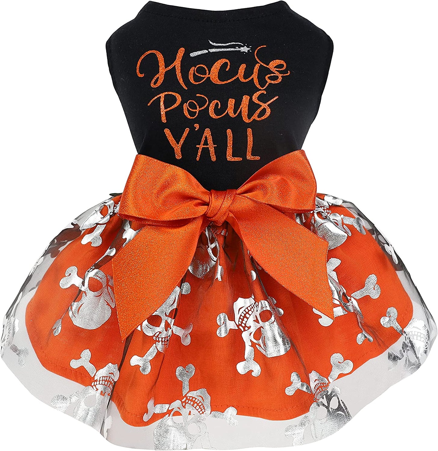 Fitwarm Hocus Pocus Y’All Halloween Dog Tulle Dress, Holiday Theme Costumes, Dog Clothes for Small Dogs Girl, Cat Apparel, Black, Medium Animals & Pet Supplies > Pet Supplies > Dog Supplies > Dog Apparel Fitwarm Hocus Pocus Y’ALL Medium 