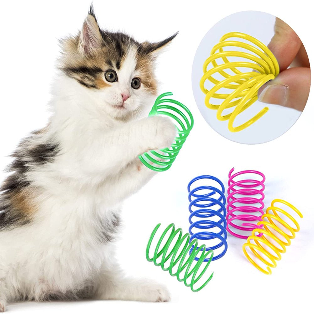 VEGCOO 24Pcs Cat Spring Cat Toys, Colourful Cat Interactive Toys Elastic Cat Spiral Springs for Swatting Bitting Hunting and Active Healthy Play(Random Colour) Animals & Pet Supplies > Pet Supplies > Cat Supplies > Cat Toys LMC-CW-ML002   