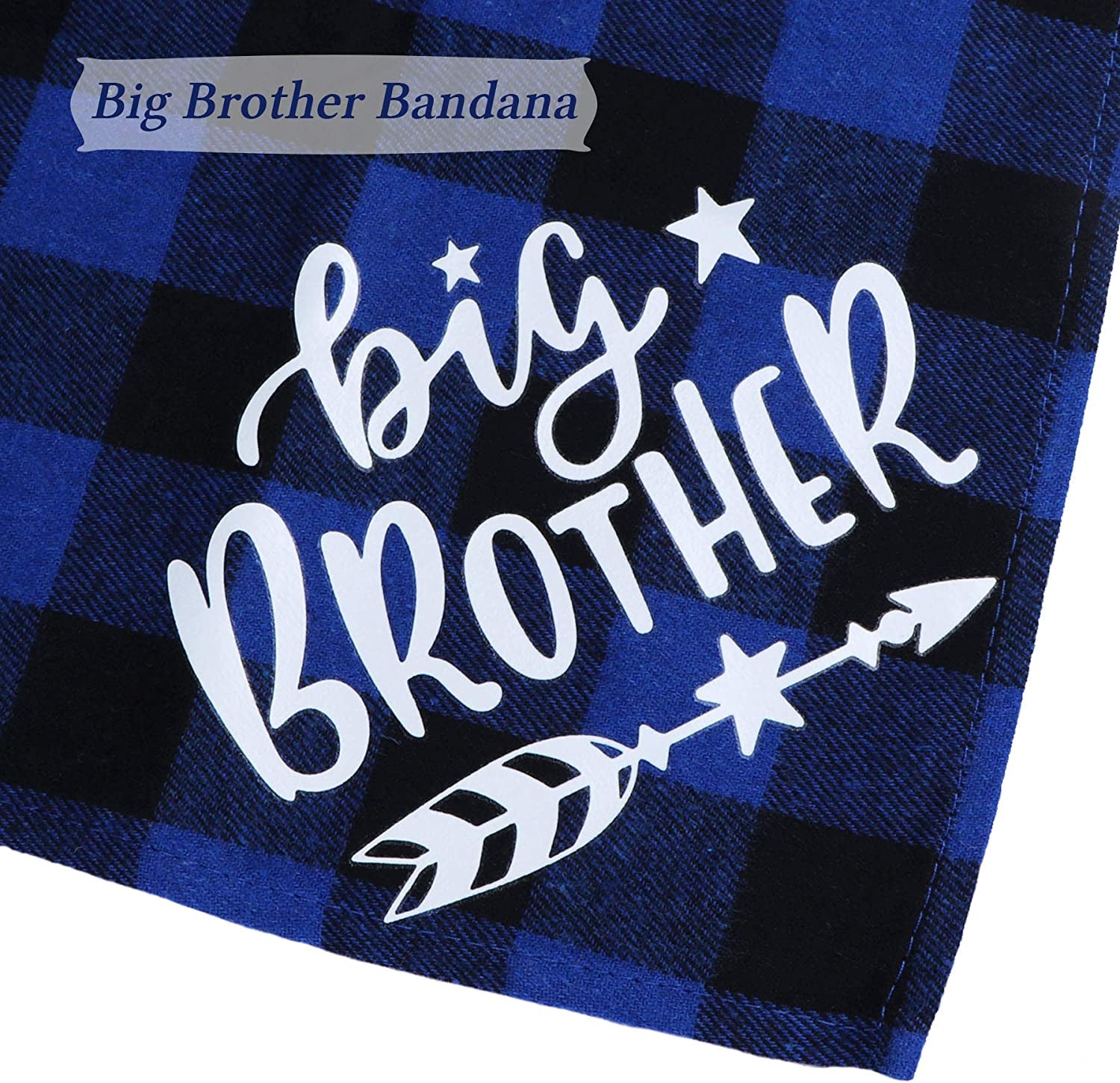 STMK Big Brother Big Sister Dog Bandana, Pregnancy Announcement Plaid Dog Bandana, Gender Reveal Photo Prop, Pet Scarf Accessories, Pet Scarves for Dogs Animals & Pet Supplies > Pet Supplies > Dog Supplies > Dog Apparel STMK   