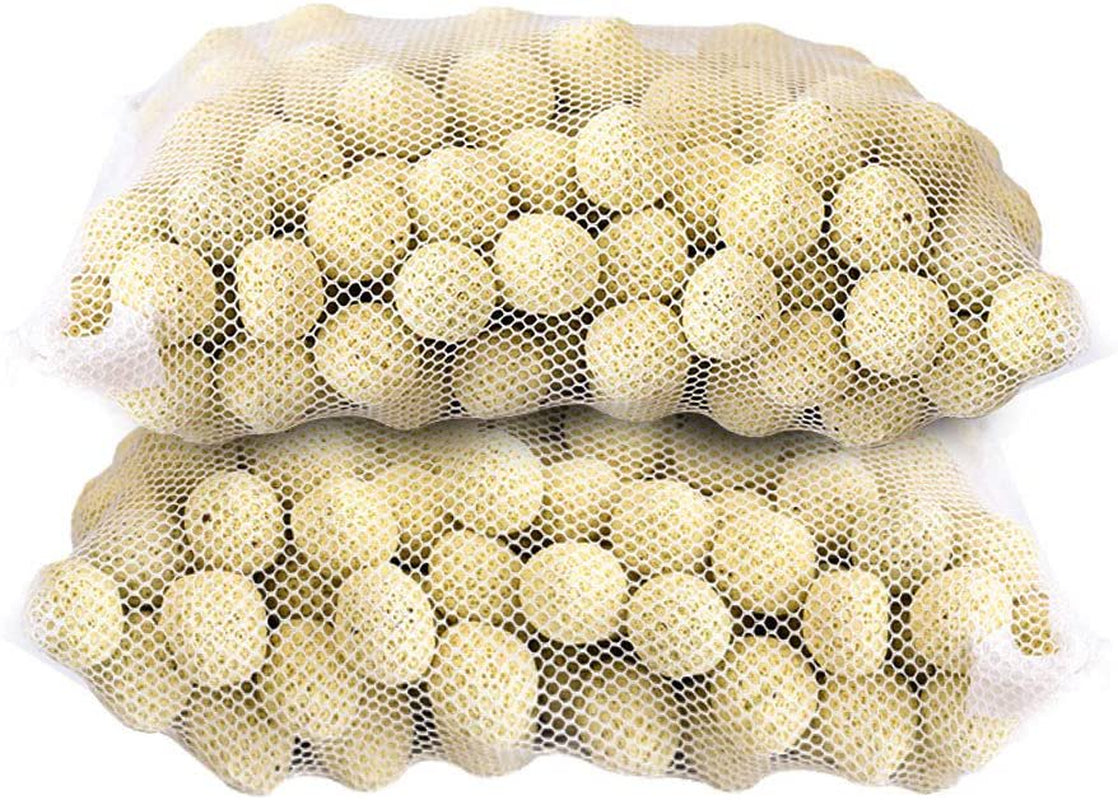 NEZO Aquarium Filter Media Porous Balls (Net Weight 5.5 Lbs) Bio Ceramic for Fresh Water, Sea Water Aquarium Fish Tank and Koi Pond, 2 Bags/Pack Animals & Pet Supplies > Pet Supplies > Fish Supplies > Aquarium Filters NEZO Yellow - Ceramic  